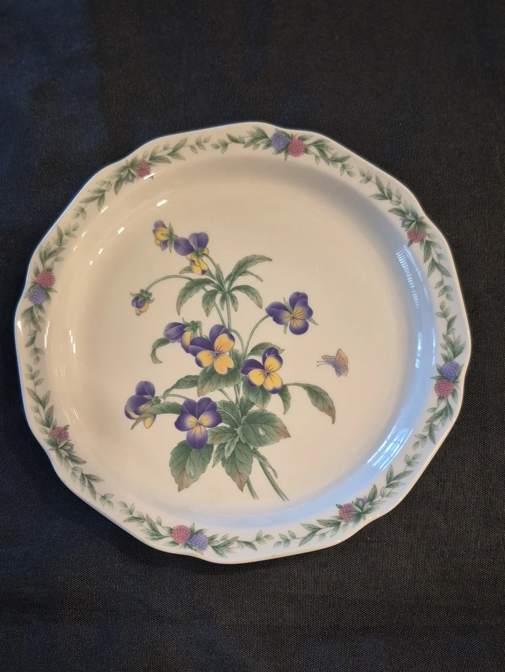 Vintage Noritake Conservatory Floral Pansy Ceramic Salad Plate